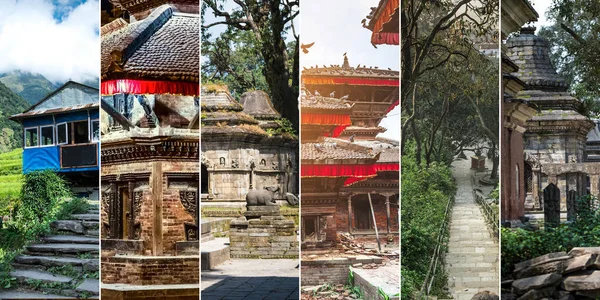 Collage von Ansichten von Nepal — Stockfoto