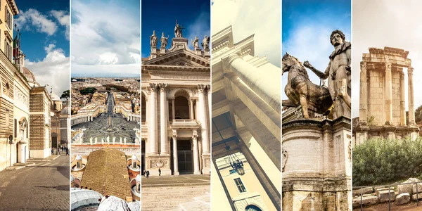 Colaj de obiective turistice din Roma — Fotografie, imagine de stoc