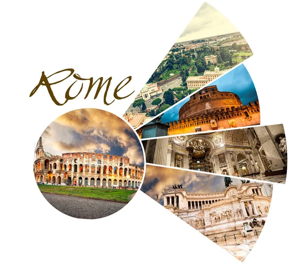Colagem de pontos turísticos de Roma — Fotografia de Stock