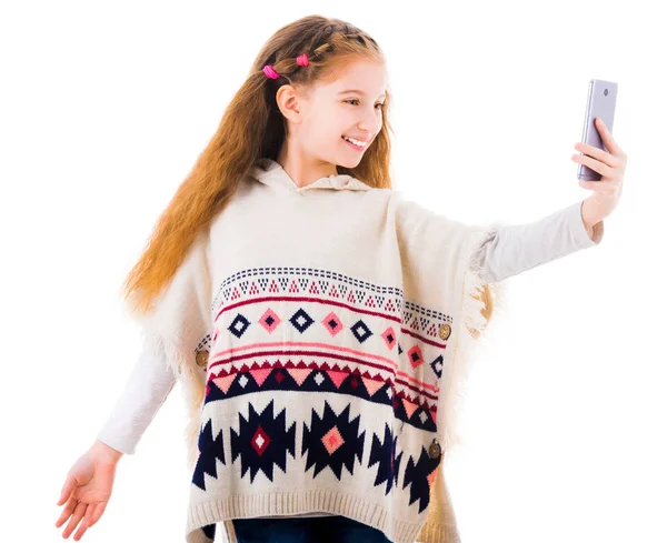 십 대 소녀는 Selfie 만들기 — 스톡 사진