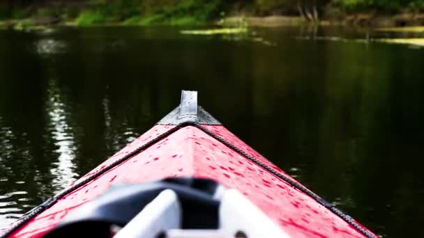 Descenso en el río en kayaks — Vídeos de Stock