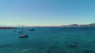 Paros Island hava deniz manzarası