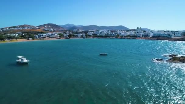 Vista aérea de la isla de Paros — Vídeo de stock