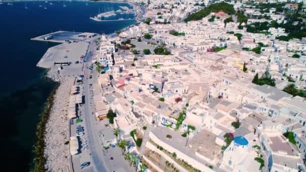 Luchtfoto van Paros eiland — Stockvideo