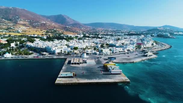 Vista aérea de la isla de Paros — Vídeo de stock