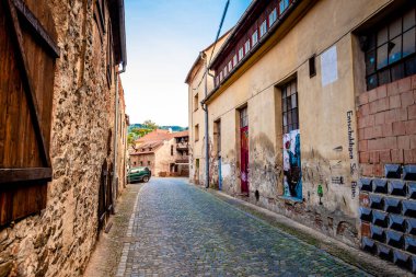 Cesky Krumlov sarı cityscape mimarisi