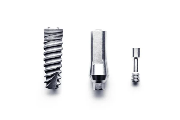 Set of medical implantation screw tools isolated — Stock Photo, Image