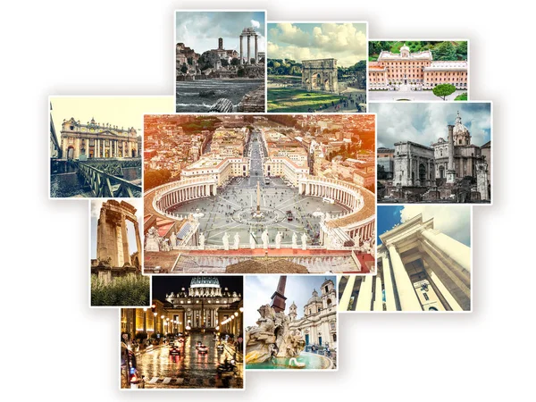 Collage di monumenti di Roma — Foto Stock