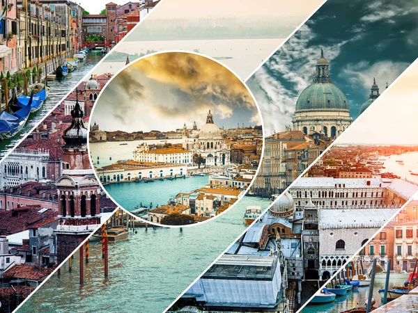 Colagem de pontos turísticos de Veneza — Fotografia de Stock