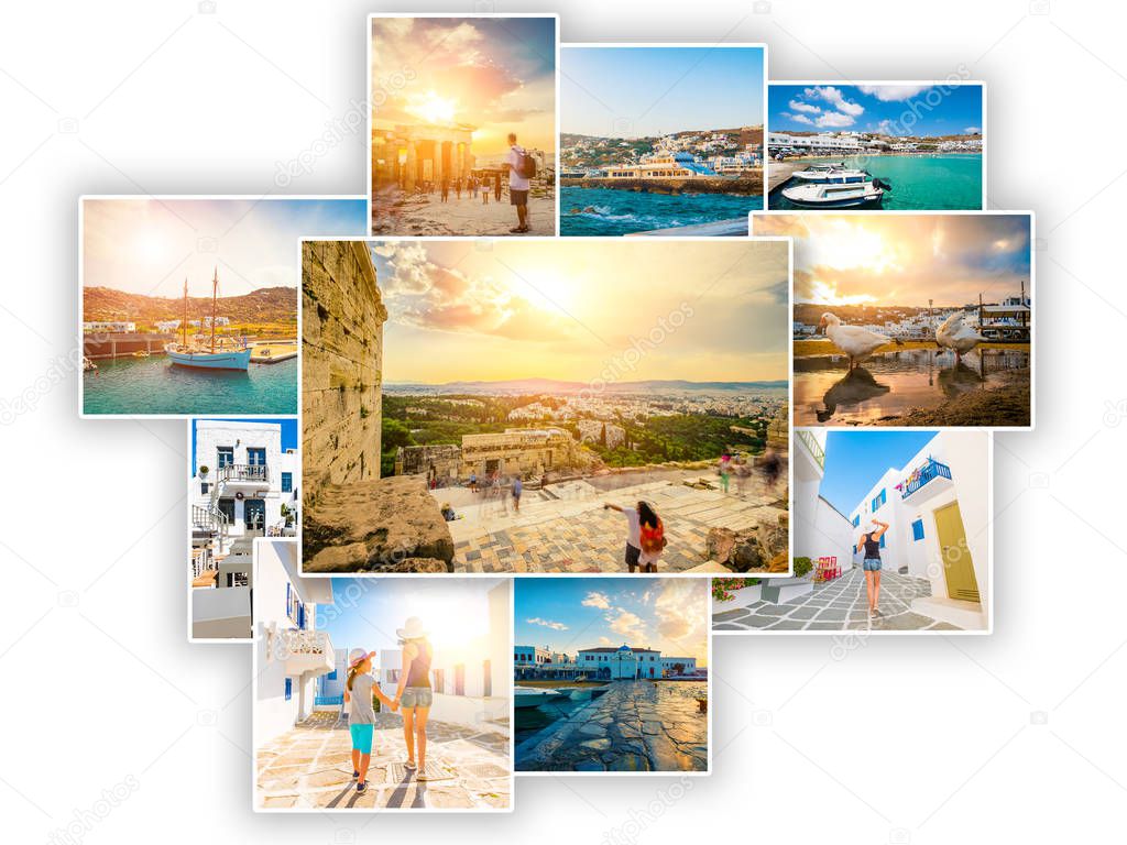 Collage of sights of Greece