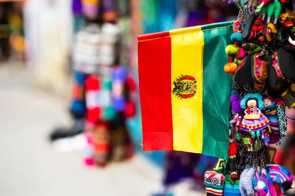 Closeup of small Bolivian flag — Stock Photo, Image