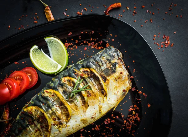 Grilled mackrel fillets — Stock Photo, Image