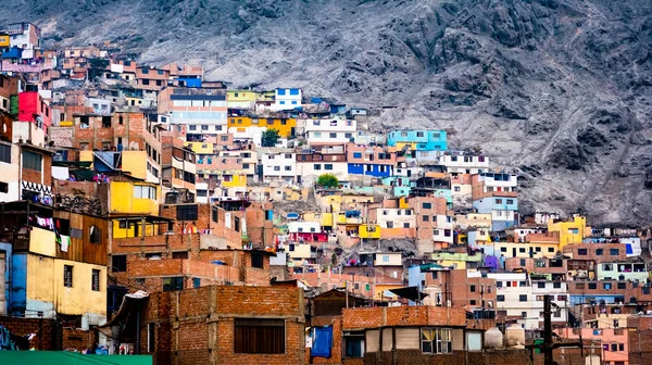 Slum buildings in Lima, Peru