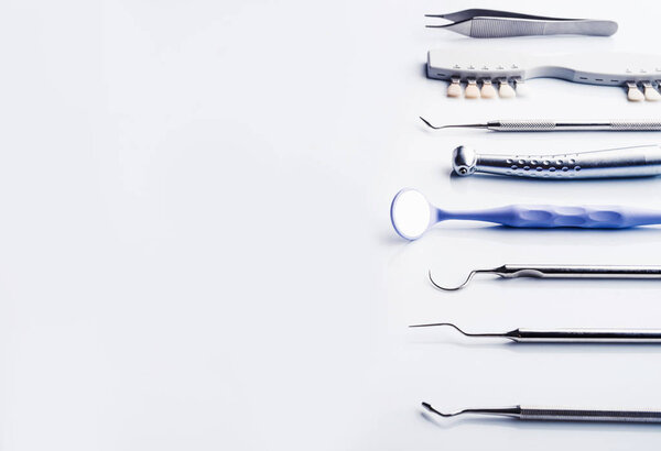 Dental tools with copy space