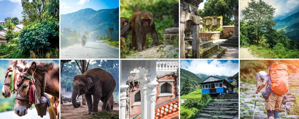 Collage de puntos de vista de Nepal — Foto de Stock