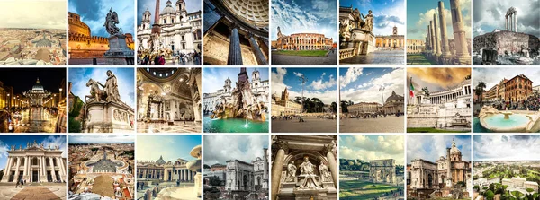 Collage de lugares de interés de Roma —  Fotos de Stock