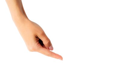 Parmaklarıyla gösteren kadın.