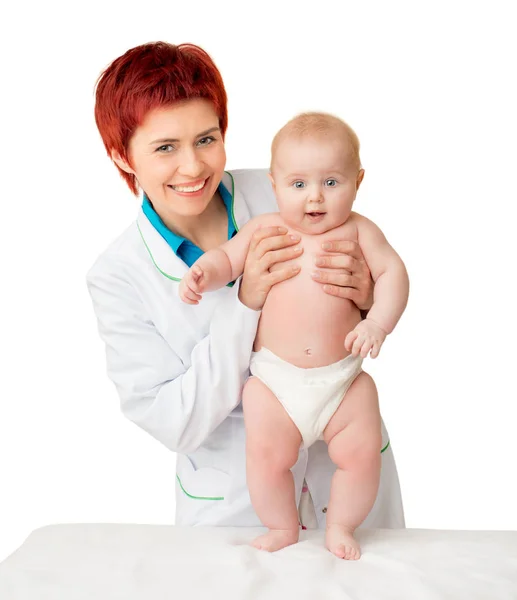かわいい赤ちゃんと医者 — ストック写真