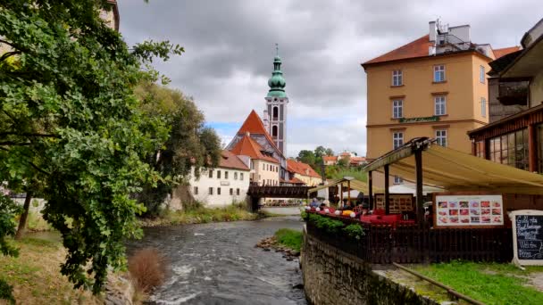 Centrum van Krumlov — Stockvideo