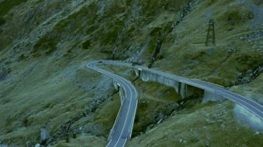 Transfagaras otoyolunun hava görüntüsü.
