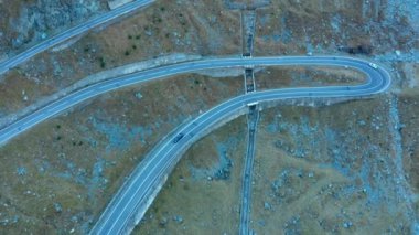 Transfagaras otoyolunun hava görüntüsü.