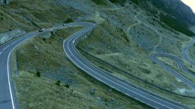 Transfagaras otoyolunun hava görüntüsü.