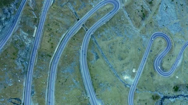Flygfoto av transfagaras motorväg — Stockvideo