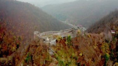 Poenari Kalesi doğayla çevrili.
