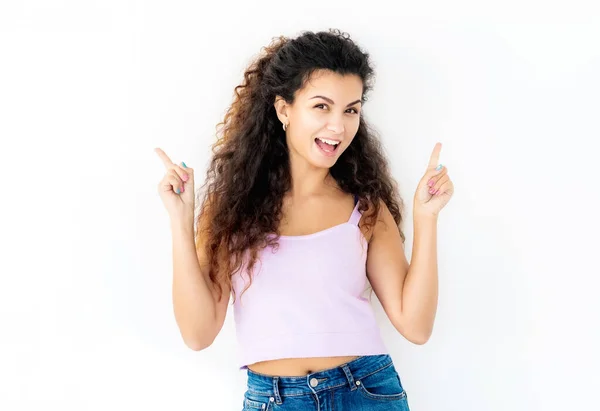 Girl showing thumbs up — Stock Photo, Image