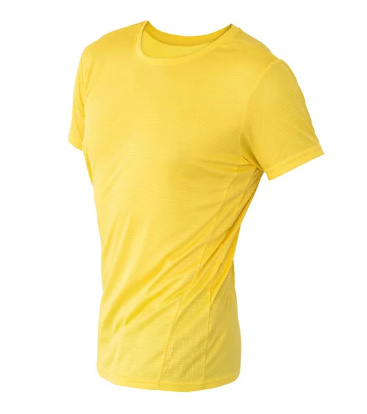 Gelbe T-Shirt-Vorlage auf unsichtbarer Schaufensterpuppe — Stockfoto