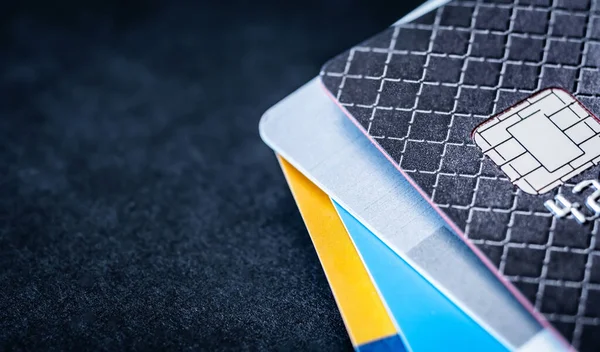 Credit cards stack — Stock Photo, Image