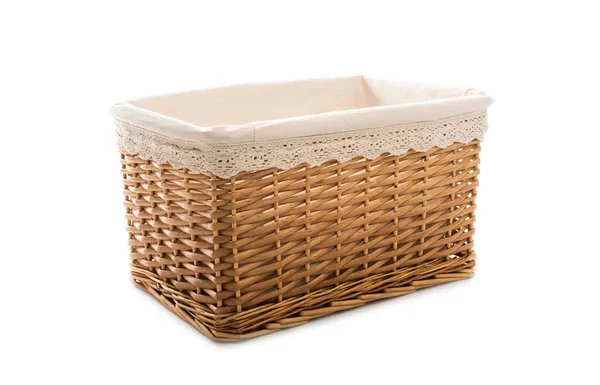 Wicker basket for clothes — Stock Photo, Image