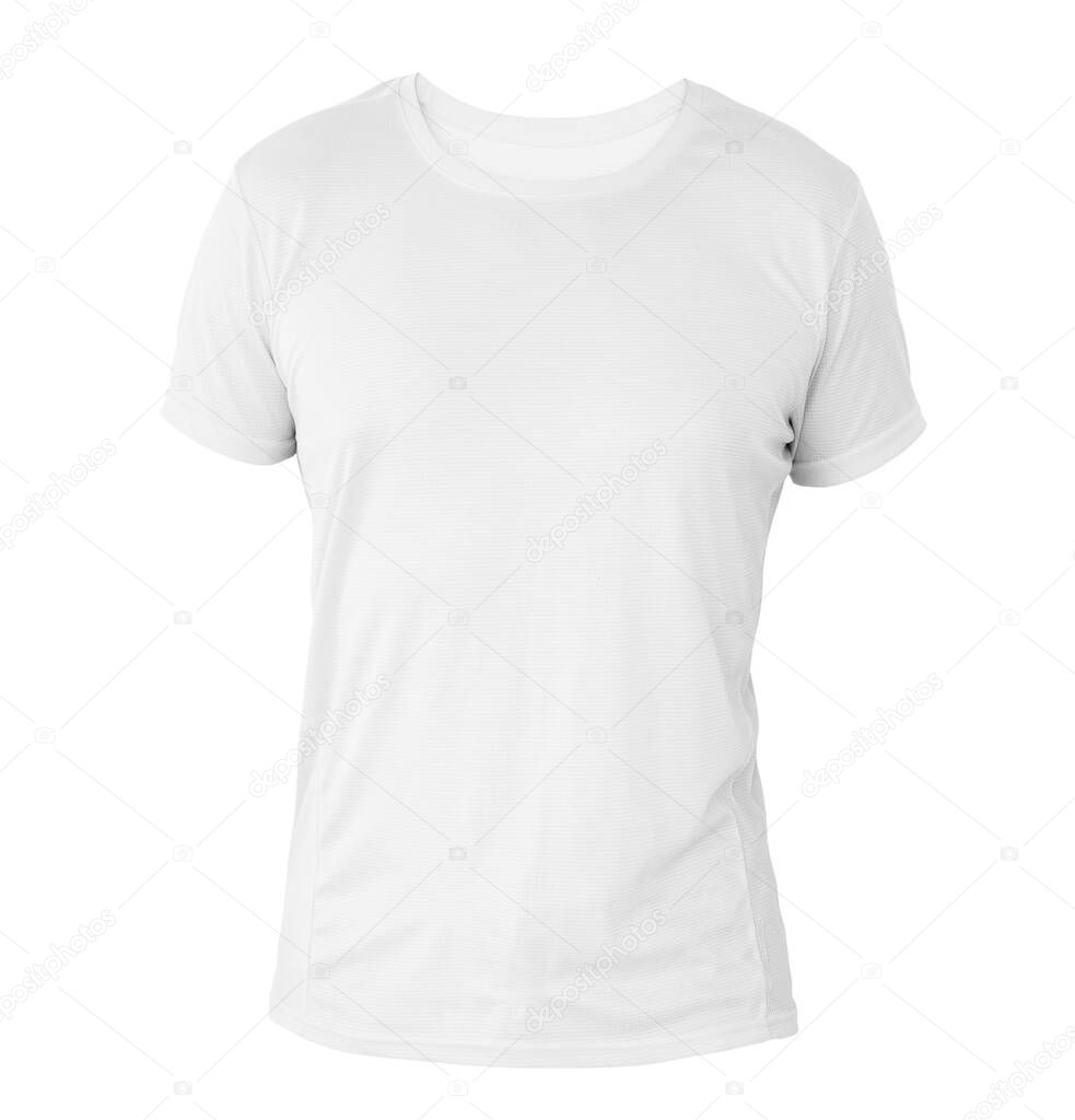 White t-shirt template on invisible mannequin
