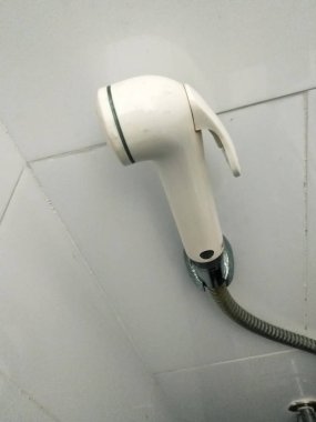 Evde eski floş tuvalet