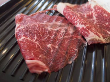 Dilimlenmiş et temiz, taze ve iştah açıcı