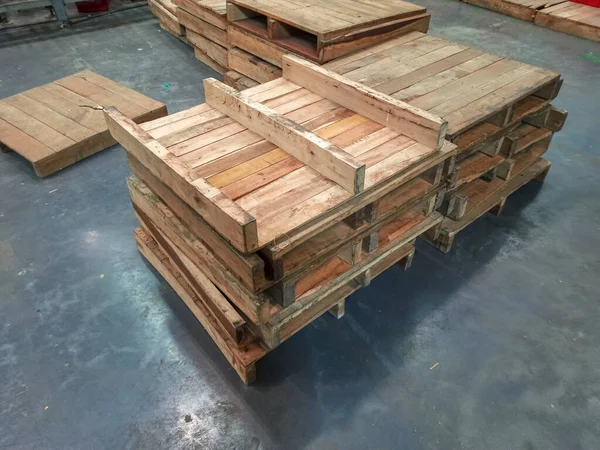 Drewniane Palety Przechowywania Magazynów — Zdjęcie stockowe