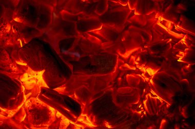 Parlayan kömür yakın çekim adet sıcak arka plan doku