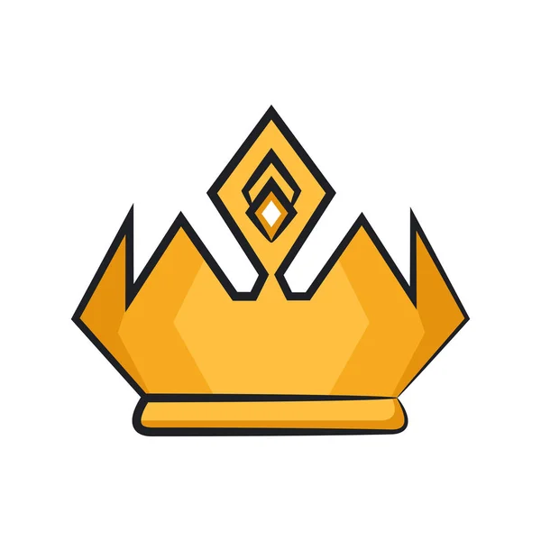 Símbolo vectorial de la corona de dibujos animados rey — Vector de stock