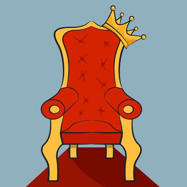 Vector trono del rey y corona — Vector de stock
