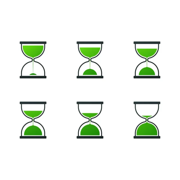 Set of hourglass icons — Stock Vector