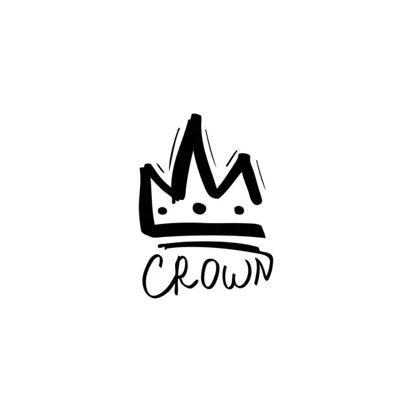 Sketch crown logo template — Stock Vector