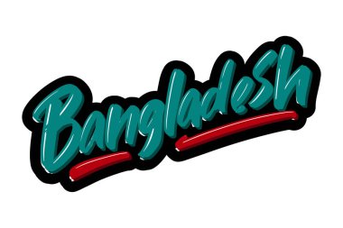 Bangladeş eli modern fırça harf metni çizdi. Baskı ve reklam için vektör illüstrasyon logosu.
