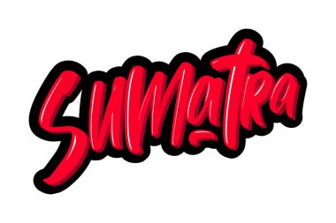 Sumatra el çizimi modern fırça harfleri. Baskı ve reklam için vektör illüstrasyon logosu.