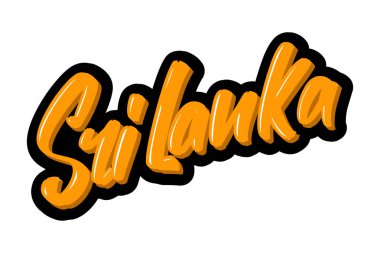 Sri Lanka el yazısı modern fırça harf metni çizdi. Baskı ve reklam için vektör illüstrasyon logosu.