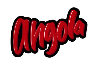 Angola el yazısı modern fırça harf metni çizdi. Baskı ve reklam için vektör illüstrasyon logosu.