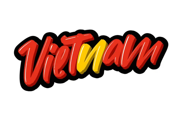 Vietnam hand getekend moderne borstel belettering tekst. Vector illustratie logo voor print en reclame. — Stockvector