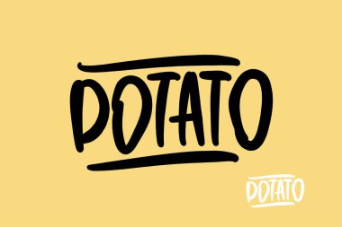 Patatesli el, iş, baskı ve reklam için harf logosu çizdi