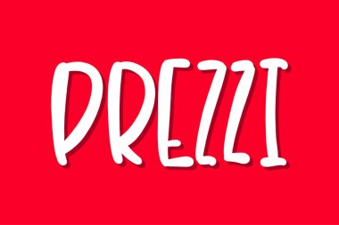 Pembe arka plana Prezzi el yazması harfler çizmiş. İş, baskı ve reklam için.