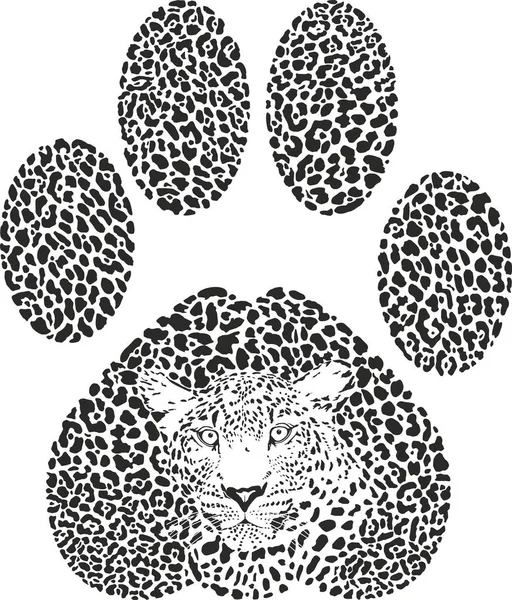 Ilustración Vectorial Camuflaje Leopardo Forma Rastro Leopardo — Vector de stock