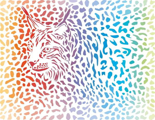 Ilustrace Barva Pozadí Lynx Kůže Hlavy — Stockový vektor